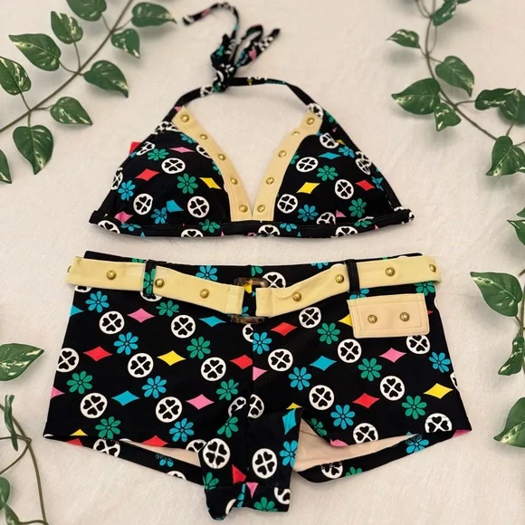 Black and White Geometric Bikini Set - Picture 2 of 6